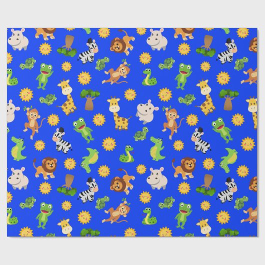 Afrikaanse dieren cadeaupapier (Vlak)