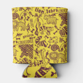 Afrikaanse dieren: Cultureel naadloos patroon. Blikjeskoeler (Achterkant)