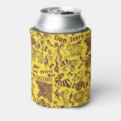 Afrikaanse dieren: Cultureel naadloos patroon. Blikjeskoeler (Blikje Achterkant)