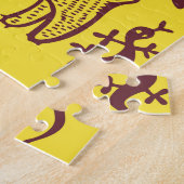 Afrikaanse dieren: Cultureel naadloos patroon. Legpuzzel (Zijkant)