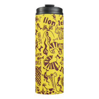 Afrikaanse dieren: Cultureel naadloos patroon. Thermosbeker