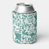 Afrikaanse dieren: divers naadloos patroon. blikjeskoeler (Blikje Achterkant)