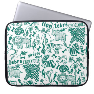 Afrikaanse dieren: divers naadloos patroon. laptop sleeve