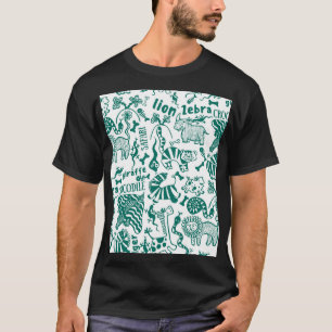 Afrikaanse dieren: divers naadloos patroon. t-shirt
