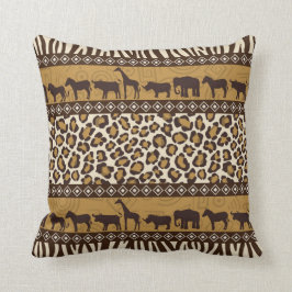 Afrikaanse dieren en luipaard Wraparound Print Kussen