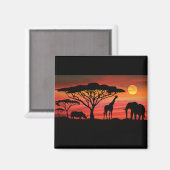Afrikaanse dieren en zonneschijn magneet (Voorkant / Achterkant)