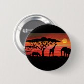 Afrikaanse dieren en zonneschijn ronde button 5,7 cm (Voorkant /achterkant)