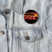 Afrikaanse dieren en zonneschijn ronde button 5,7 cm (In situ)