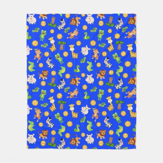 Afrikaanse dieren fleece deken (Voorkant)