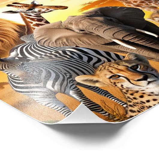 Afrikaanse dieren foto afdruk (Hoek)