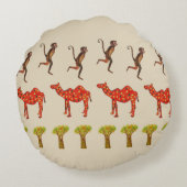 Afrikaanse Dieren Leuke Kunst Ronde gooi kussen (Achterkant)