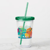 Afrikaanse dieren maken deel uit van het ontwerp v acryl drinkbeker (Achterkant)