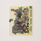 Afrikaanse dieren - puzzle met puzzel (Verticaal)