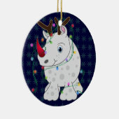 Afrikaanse dieren Rino kerststijl 1 Keramisch Ornament (Rechts)