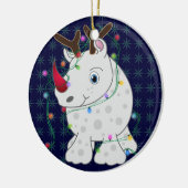 Afrikaanse dieren Rino kerststijl 1 Keramisch Ornament (Links)