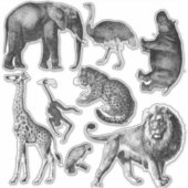 Afrikaanse dieren set sticker (Voorkant)