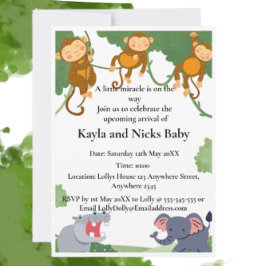 Afrikaanse Dieren Verrassen Geslacht Baby Shower  Kaart