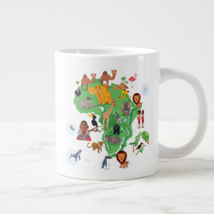 Afrikaanse dierenkaart grote koffiekop