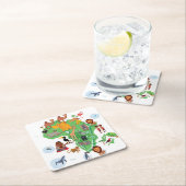 Afrikaanse dierenkaart kartonnen onderzetters (Insitu)