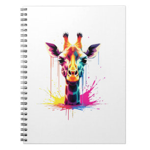 Afrikaanse dierenkunst De kleurrijke giraffe voor Notitieboek