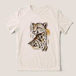 Afrikaanse dierenkunst - Luipaard Dames Grafisch Tri-Blend Shirt