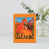 Afrikaanse dierenkunstprint briefkaart (Staand voorkant)