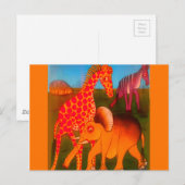 Afrikaanse dierenkunstprint briefkaart (Voorkant / Achterkant)