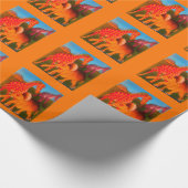 Afrikaanse dierenkunstprint cadeaupapier (Hoek)