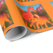 Afrikaanse dierenkunstprint cadeaupapier (Rol Hoek)