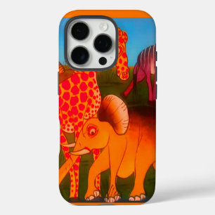 Afrikaanse dierenkunstprint iPhone 16 pro hoesje