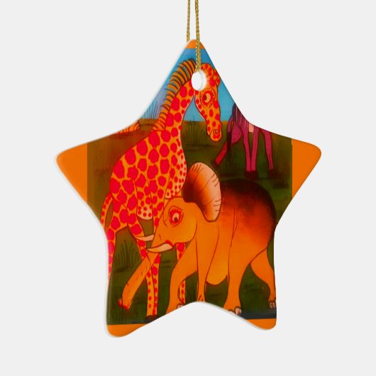 Afrikaanse dierenkunstprint keramisch ornament (Rechts)