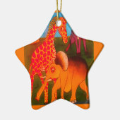 Afrikaanse dierenkunstprint keramisch ornament (Links)