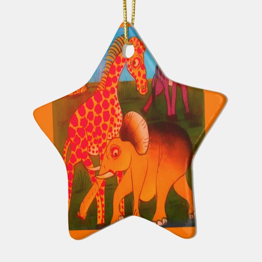 Afrikaanse dierenkunstprint keramisch ornament (Links)