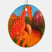 Afrikaanse dierenkunstprint keramisch ornament (Links)