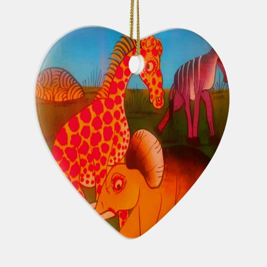 Afrikaanse dierenkunstprint keramisch ornament (Rechts)