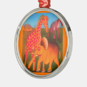 Afrikaanse dierenkunstprint metalen ornament (Links)