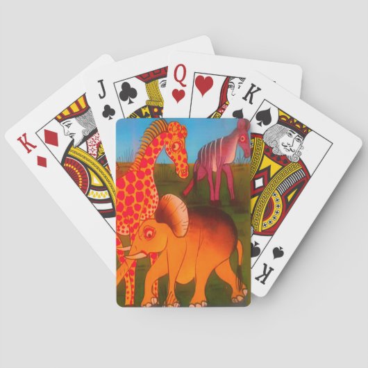 Afrikaanse dierenkunstprint pokerkaarten (Achterkant)