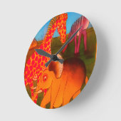 Afrikaanse dierenkunstprint ronde klok (Hoek)