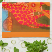 Afrikaanse dierenkunstprint theedoek (Gevouwen)