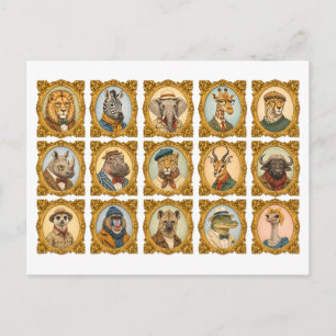 Afrikaanse dierenportretcollage briefkaart