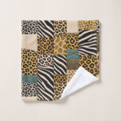 Afrikaanse dierenprint patchwork ontwerp handdoeke bad handdoek (Wasdoekje)