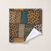 Afrikaanse dierenprint patchwork ontwerp handdoeke bad handdoek (Wasdoekje)