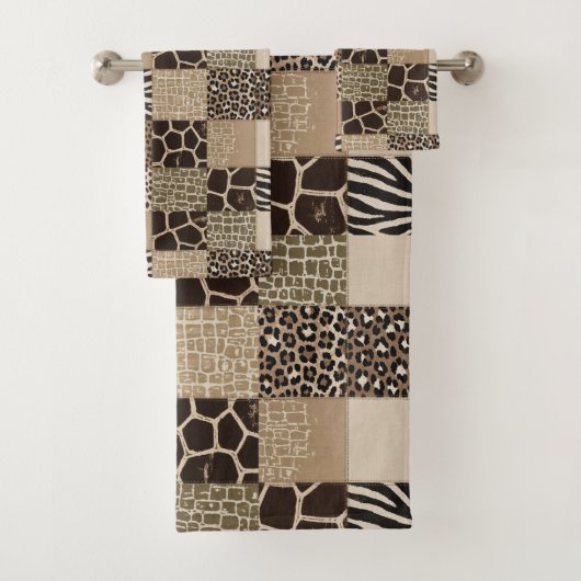 Afrikaanse dierenprint patchwork ontwerp handdoeke bad handdoek (Insitu)