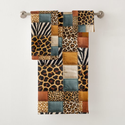Afrikaanse dierenprint patchwork ontwerp handdoeke bad handdoek (Insitu)