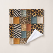 Afrikaanse dierenprint patchwork ontwerp handdoeke bad handdoek (Wasdoekje)