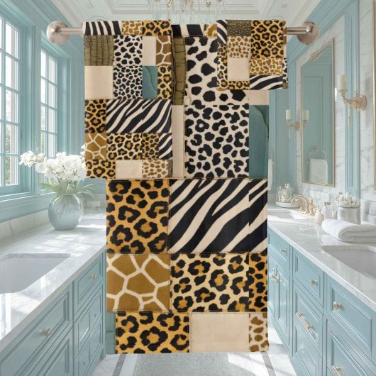 Afrikaanse dierenprint patchwork ontwerp handdoeke bad handdoek