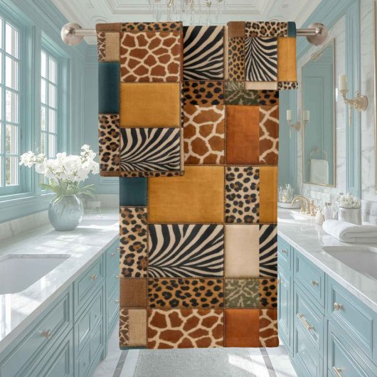 Afrikaanse dierenprint patchwork ontwerp handdoeke bad handdoek