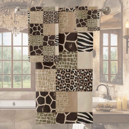 Afrikaanse dierenprint patchwork ontwerp handdoeke bad handdoek
