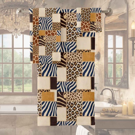 Afrikaanse dierenprint patchwork ontwerp handdoeke bad handdoek