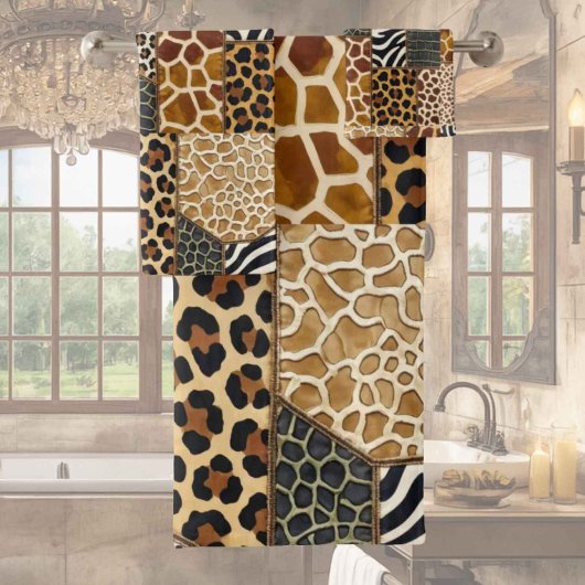 Afrikaanse dierenprint patchwork ontwerp handdoeke bad handdoek